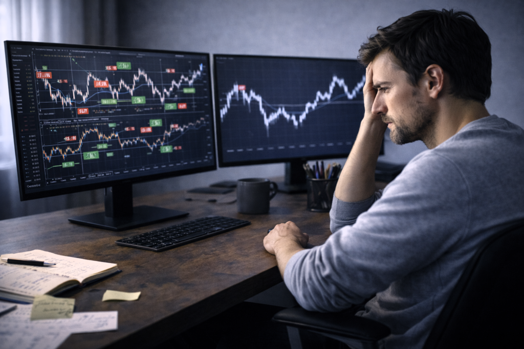 Calm trading environment showing disciplined decision-making and reduced overtrading